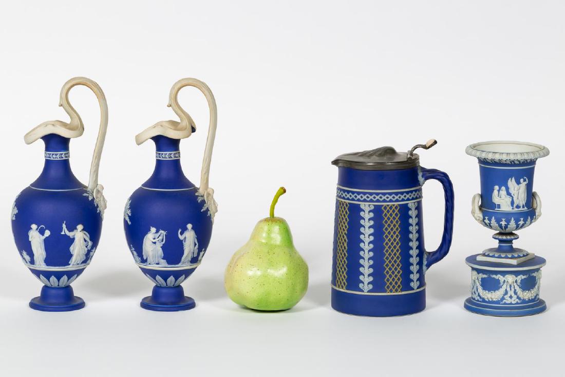 4 PCs Wedgwood Blue & Tri Jasper Dip, 19th Century (1 of 10)