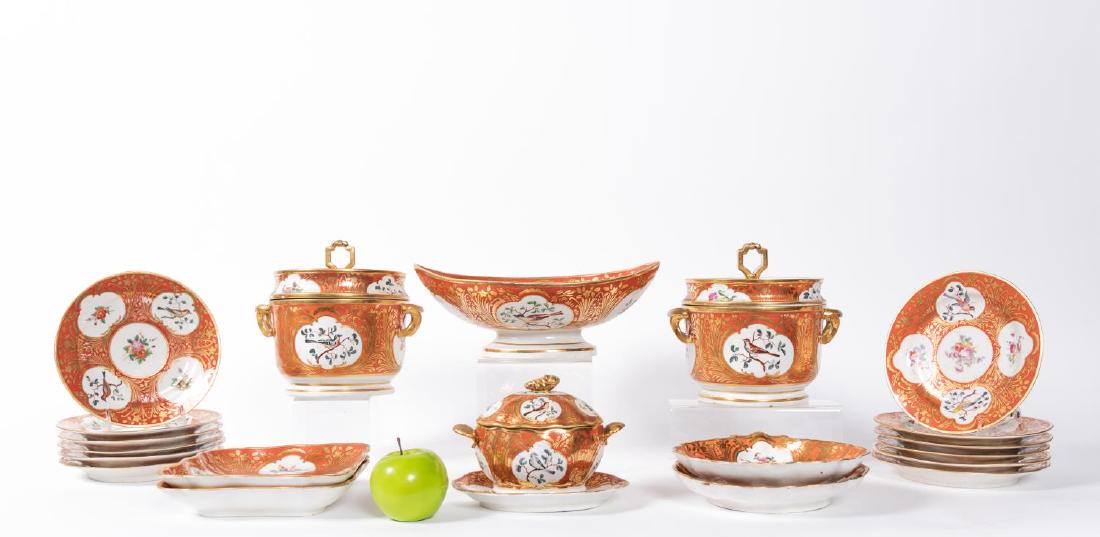 21 PC English Bird & Floral Porcelain Dessert Set (1 of 4)
