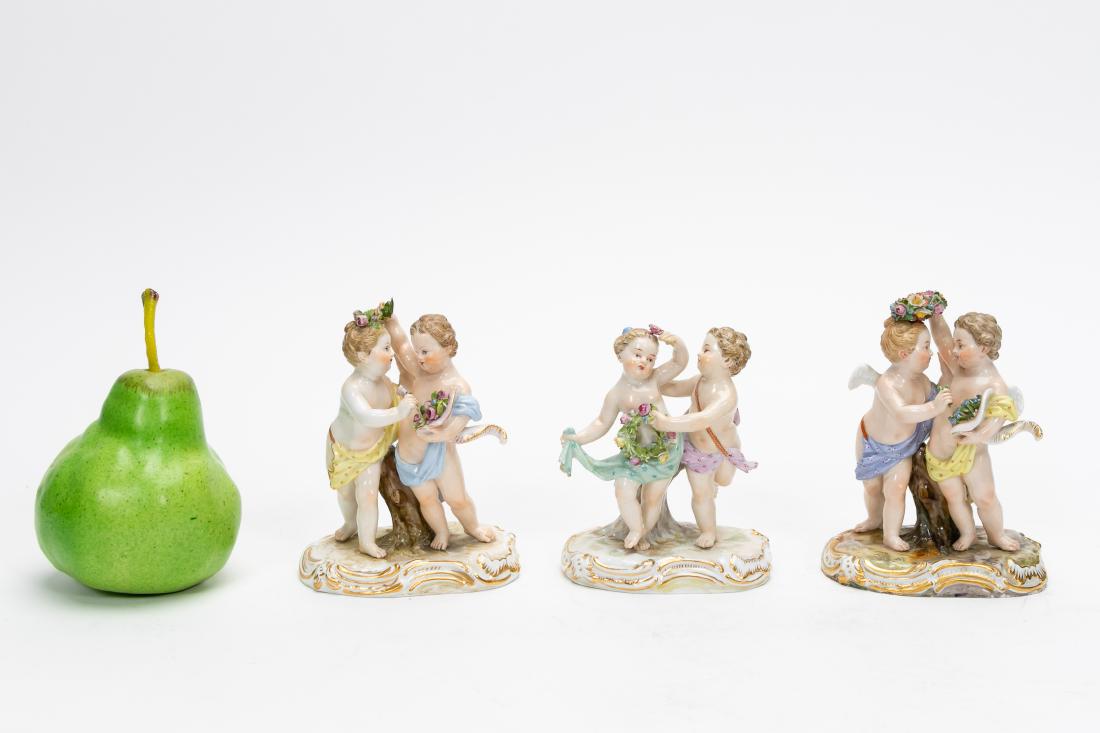 Three Meissen Porcelain Double Figures of Cherubs (1 of 7)