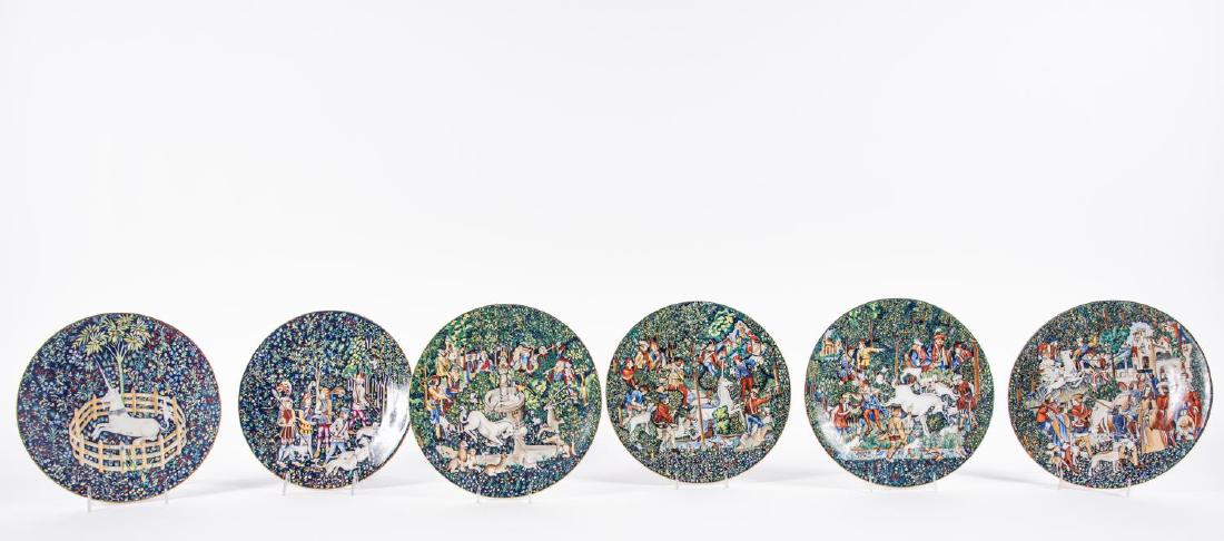Set, Six Haviland "La Chasse a la Licorne" Plates (1 of 5)