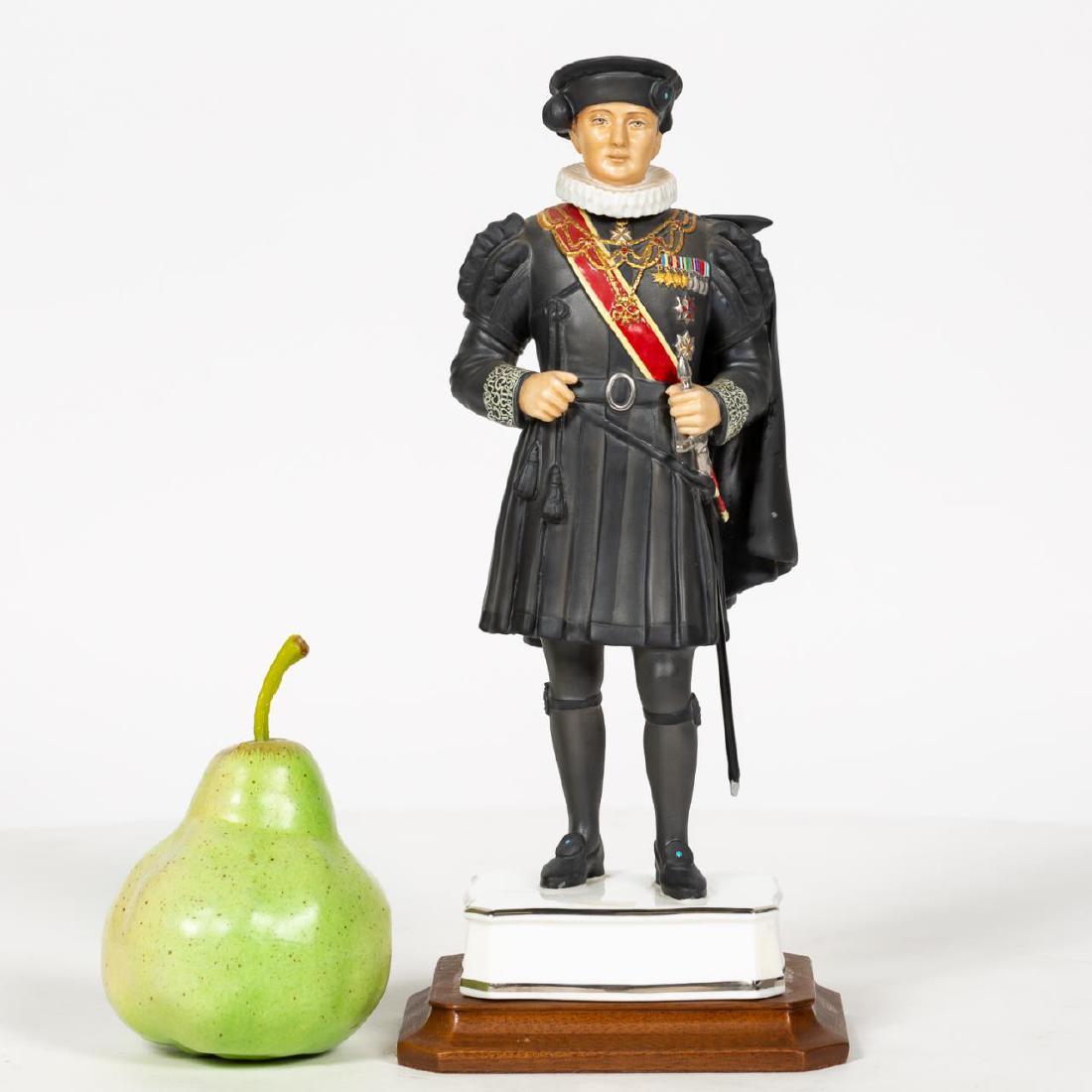 Royal Worcester Privy Chamberlain w/ Base: Royal Worcester (English, founded 1751). A "Papal Series: The Privy Chamberlain Of The Sword And Cape To The Pope In The Spanish Costume " bone china figurine on base; modelled by F.M. Gertner; number
