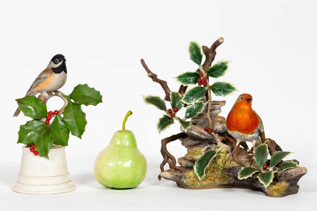Two Boehm Porcelain Bird Figurines w/ Holly (1 of 6)