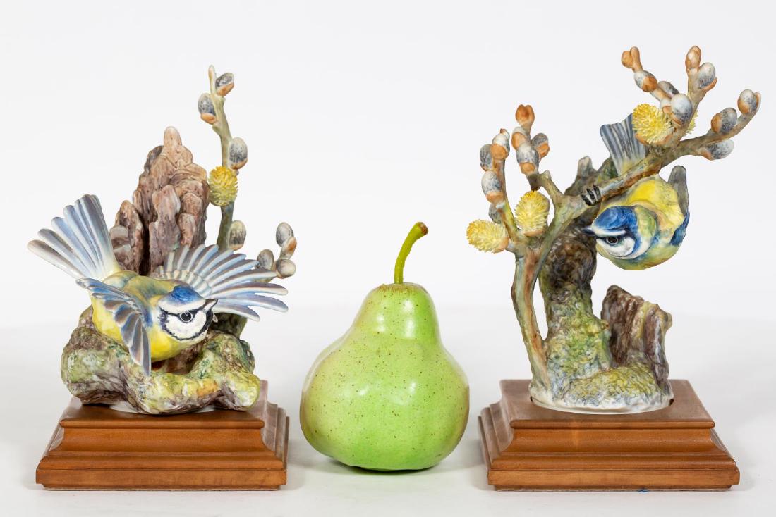 Pair, Doughty Blue Tits & Pussy Willows w/ Bases (1 of 6)