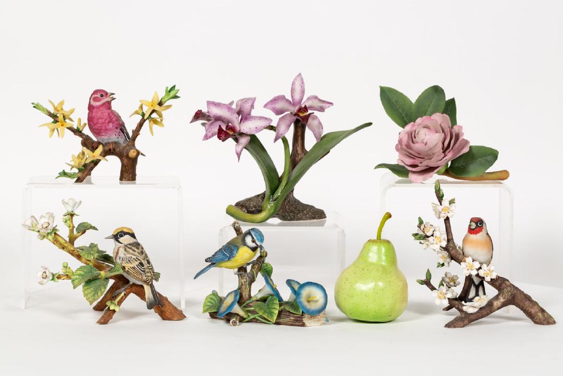 Six Franklin Porcelain Figurines, Birds & Flowers (1 of 9)