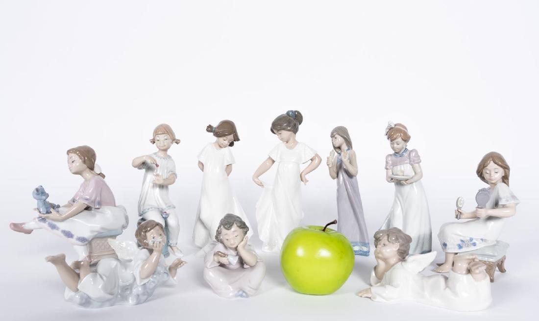 Lladro and NAO Porcelain Grouping, 10 PCs (1 of 5)