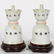 Pair, Chinese Oil Lamps on Wooden Bases - 3