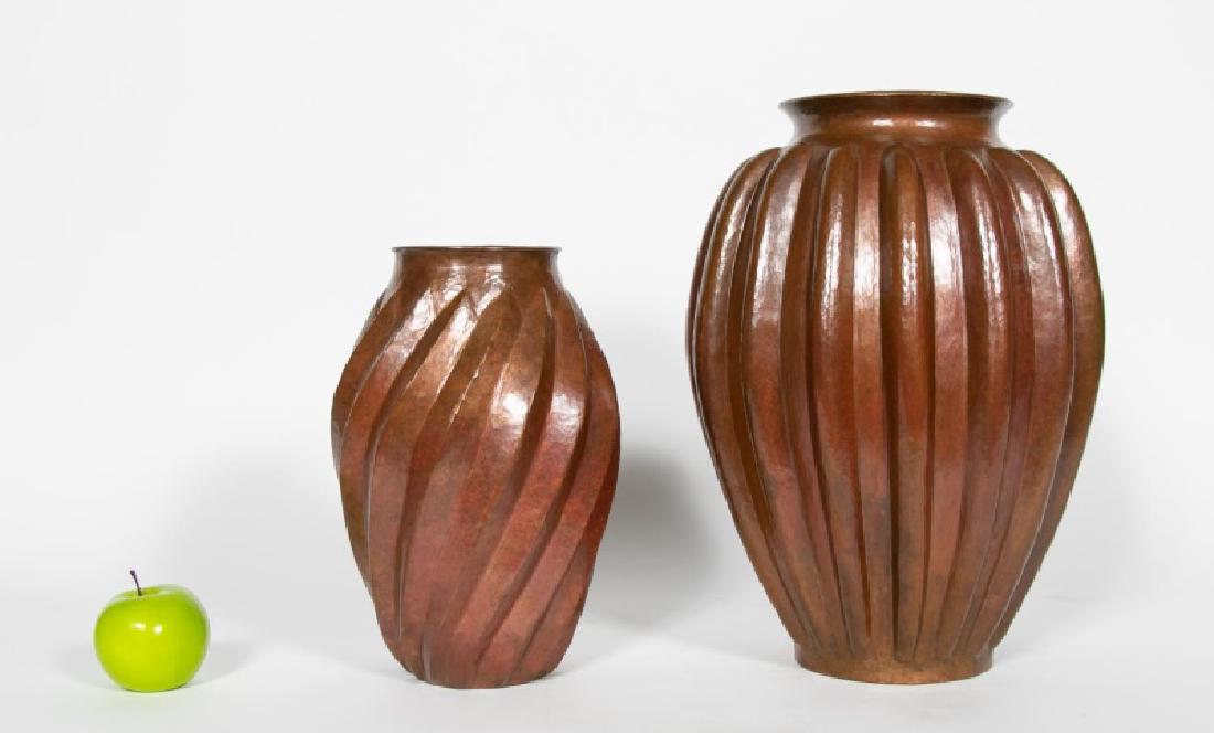 2 Mid Century Mexican Hammered Copper Vases Jun 29 2019