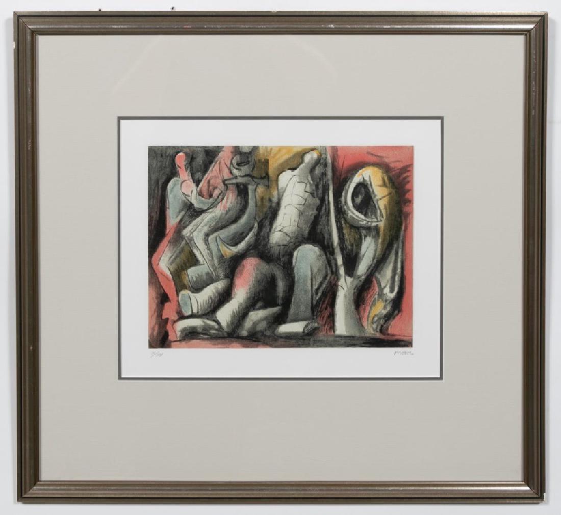 Henry Moore Lithograph "Four Ideas for Sculpture": Henry Moore (English, 1898 - 1986) 1984. "Four Ideas for Sculpture". Lithograph. Pencil signed lower right, lower left edition X/XV. Approx: 11.75"H x 14.5" W (Sight), 22.35" H x 24.15" W. Note: Accom