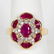 14k Yellow Gold, Ruby, & Diamond Ring