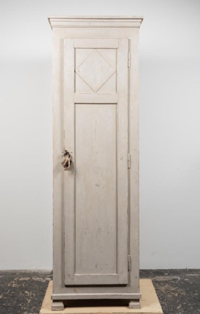French Gray Painted Single Door Wardrobe C 1915 Jun 30 2019