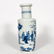 Chinese Blue & White Landscape Motif Rouleau Vase - 3