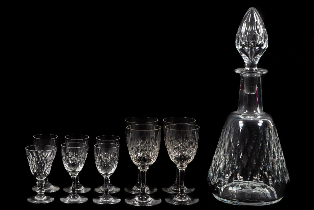 Baccarat Crystal Decanter and Ten Glasses (1 of 3)