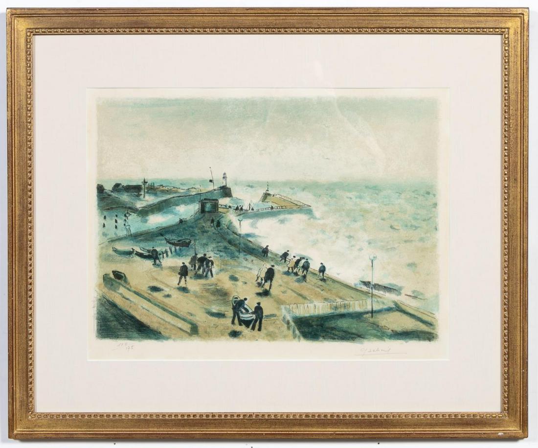 Gaston Sebire, "The Pier" Lithograph 110/175 (1 of 3)