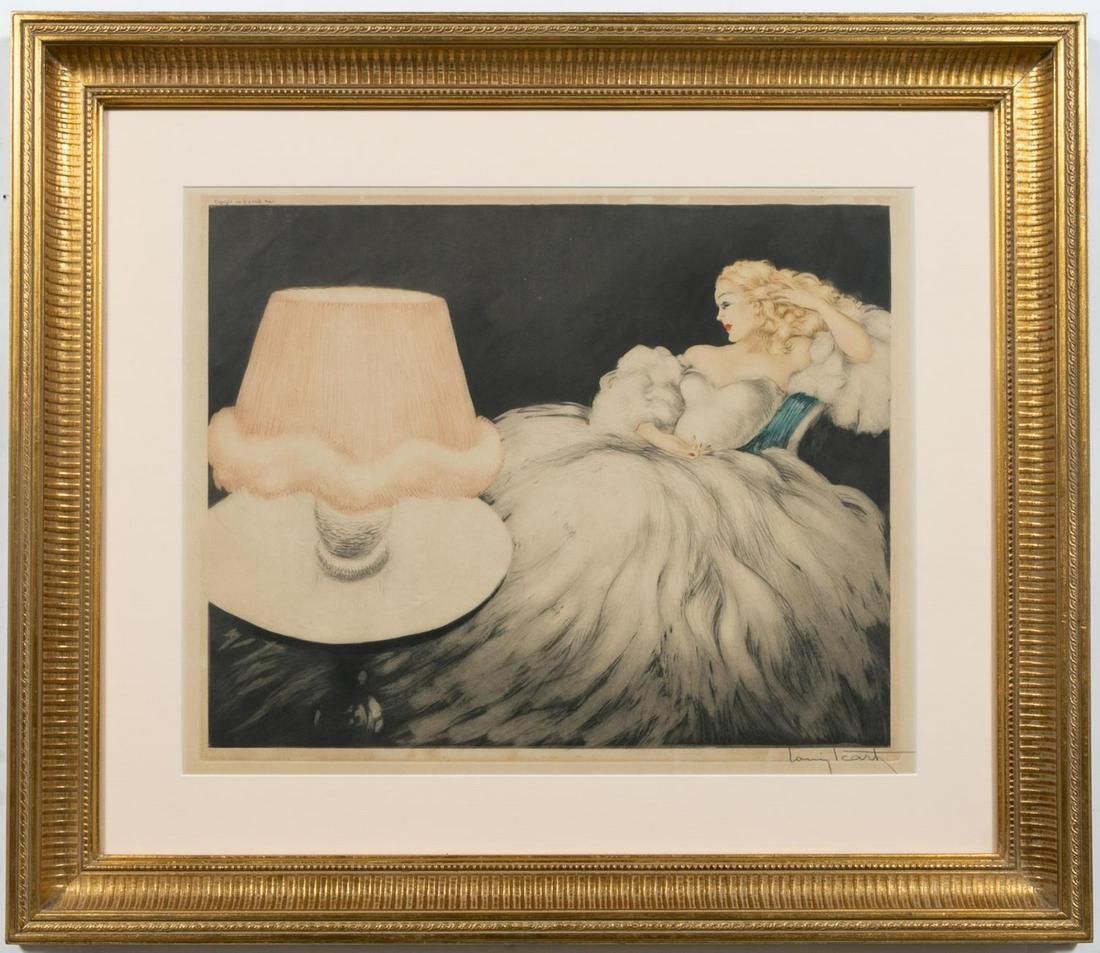 Louis Icart  "Lamp Shade" Drypoint Etching (1 of 6)