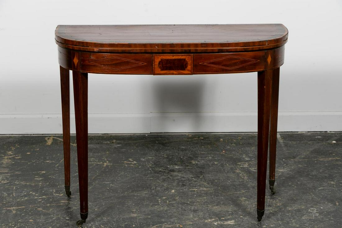 American Federal Inlaid Demilune Card Table (1 of 6)