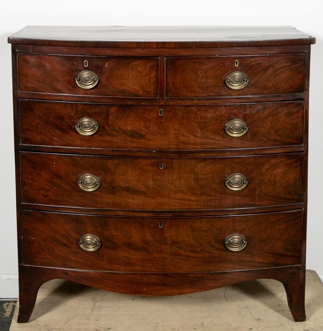 19th C. English Mahogany Bow Front Chest (1 of 5)