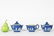 Three PCS. of Wedgwood Blue Jasper Dip Teaware