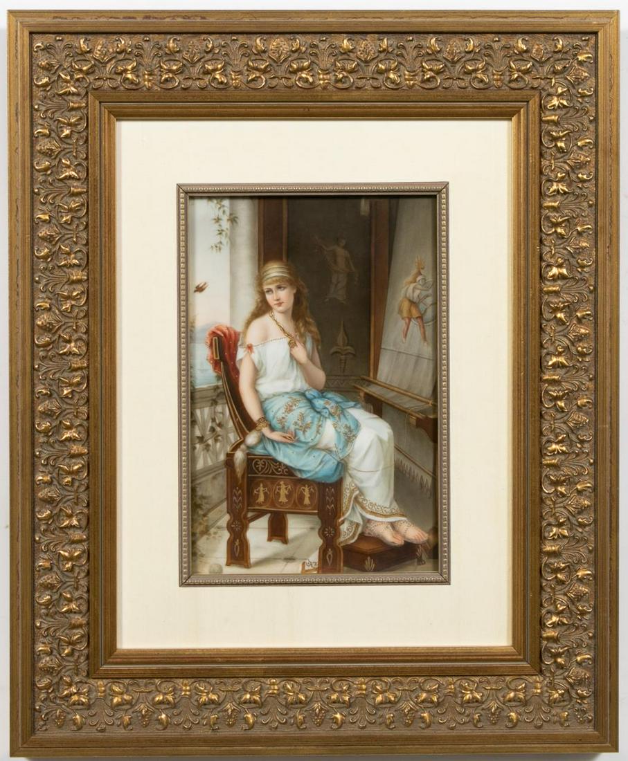 Framed KPM Plaque, After H. Coomans , "Captive" (1 of 5)