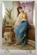 Framed KPM Plaque, "Darling," Woman with Bird - 2