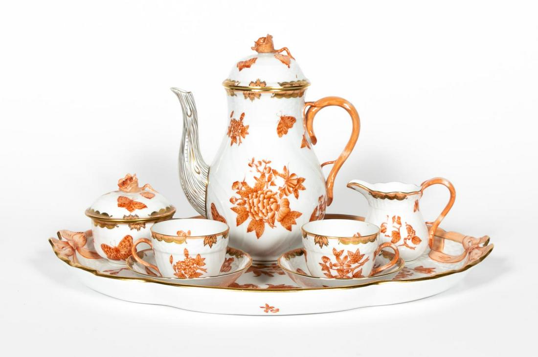 8 PC., Herend 'Chinese Bouquet Rust' Tea Service (1 of 8)