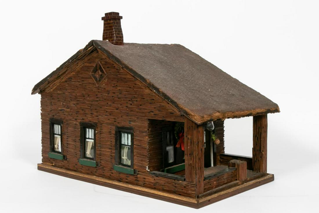 20th C. American Folk Art Model of a Log Cabin (1 of 7)