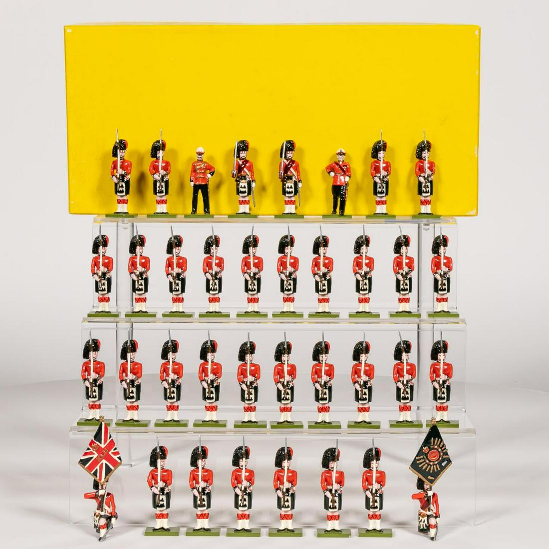38 Pc, Steadfast British XLII Toy Soldiers: Steadfast Soldier (English, 20th century). A groupof thirty-eight British infantry toy soldiers.Marked to underside "Steadfast Soldiers". Approx:h. 3". Provenance: From the Estate of Charles Michael C