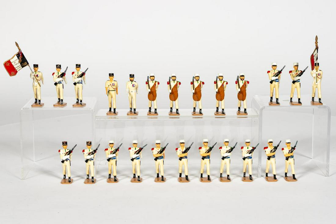 26 Pc, Ducal "French Foreign Legion" Toy Soldiers: Ducal (English, 20th century). A twenty six piecegroup of French Foreign Legion toy soldiers.Marked "Ducal, SEA" to underside. Approx: h.2.25". Provenance: From the Estate of Charles Michael Cawley of