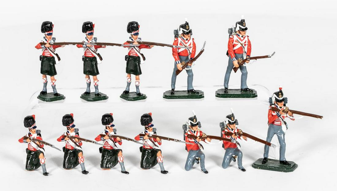 12 Pc, ANI Toy Soldiers "Napoleonic Wars": ANI Toy Soldiers (Continental, 20th century). Atwelve piece grouping of Napoleonic Wars toysoldiers in two boxes. Marked "ANI" to undersideof several soldiers. Approx: h. 2.5". Provenance: From the Es
