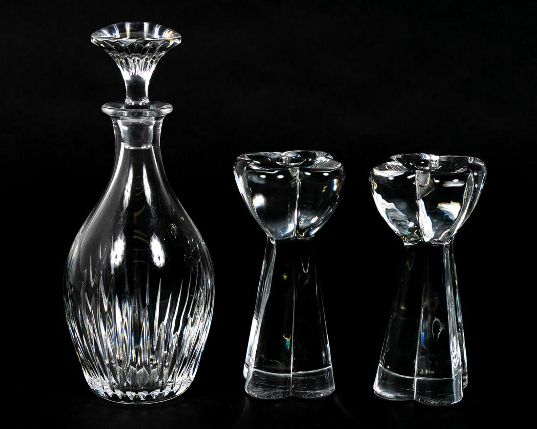 3pc Baccarat Grouping, Decanter & Pr. Candlesticks (1 of 8)