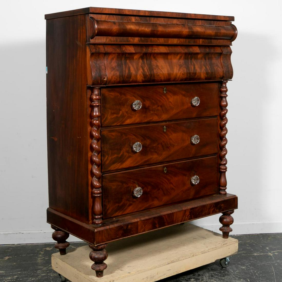 Scottish Flame Mahogany Five-Drawer Chest (1 of 7)
