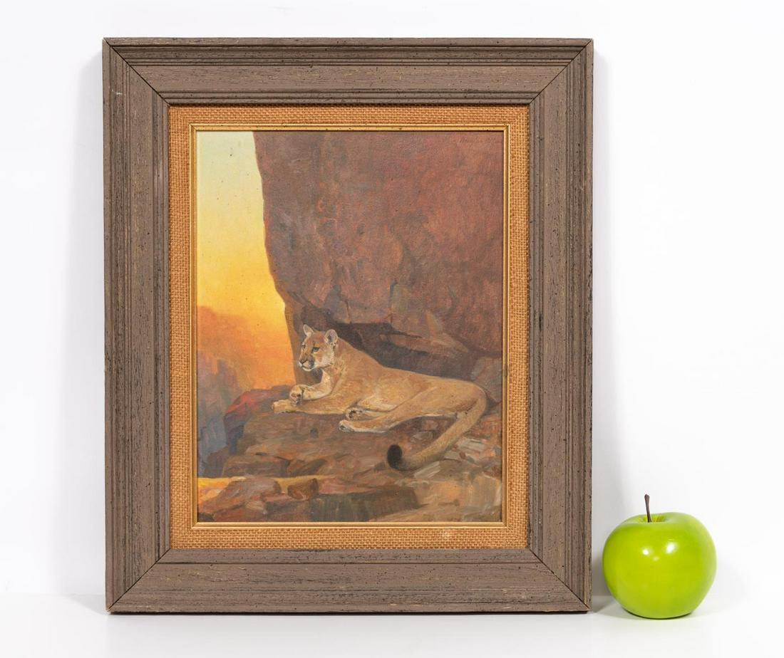 Douglas Allen, Mountain Lion Illustration Art, Oil (1 of 4)