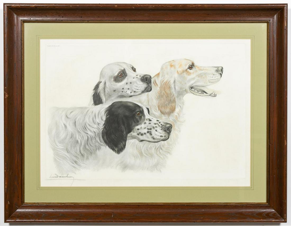 Leon Danchin, "Three Spaniels" Etching (1 of 5)