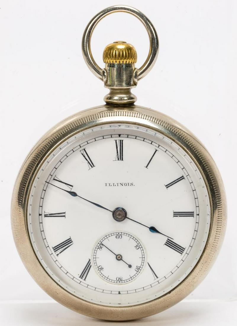 Early Illinois Open Face Silver Pocket Watch (1 of 6)