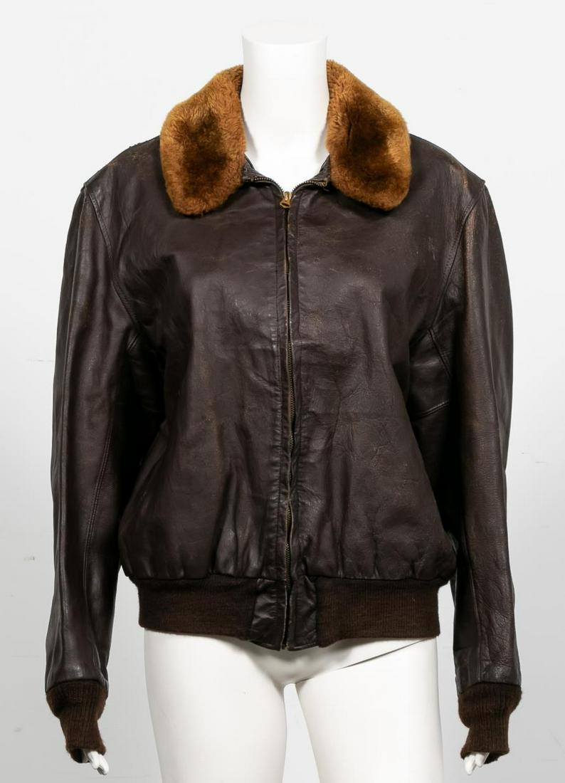 World War II Era Leather Bomber Jacket (1 of 4)