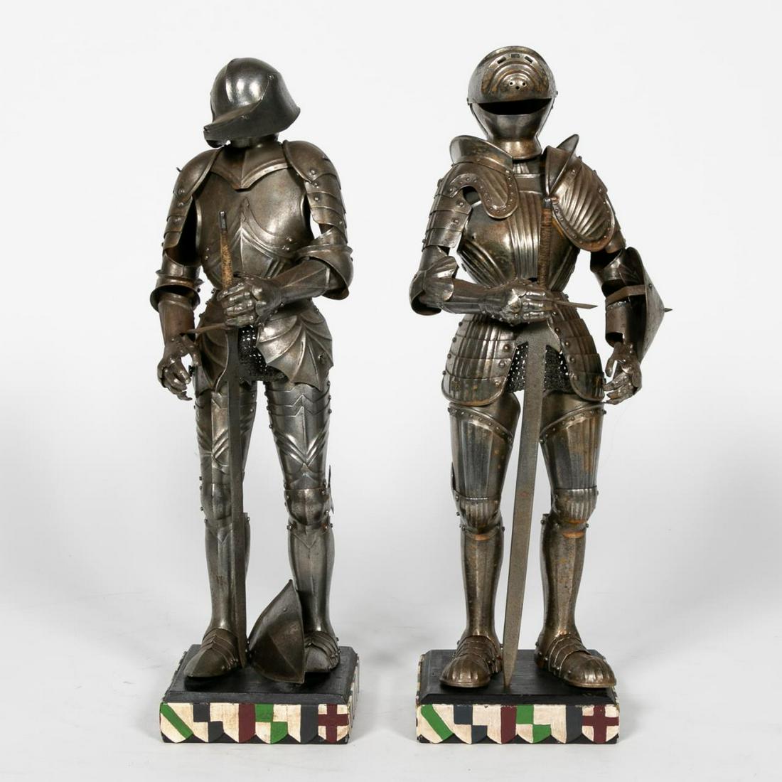 Pair, Miniature Metal Suits of Armor on Wood Bases (1 of 7)