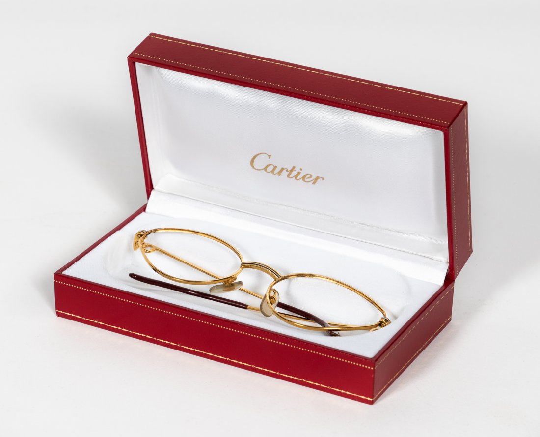 Cartier "Rivoli" Gold Tone Cat Eye Sunglass Frames (1 of 11)