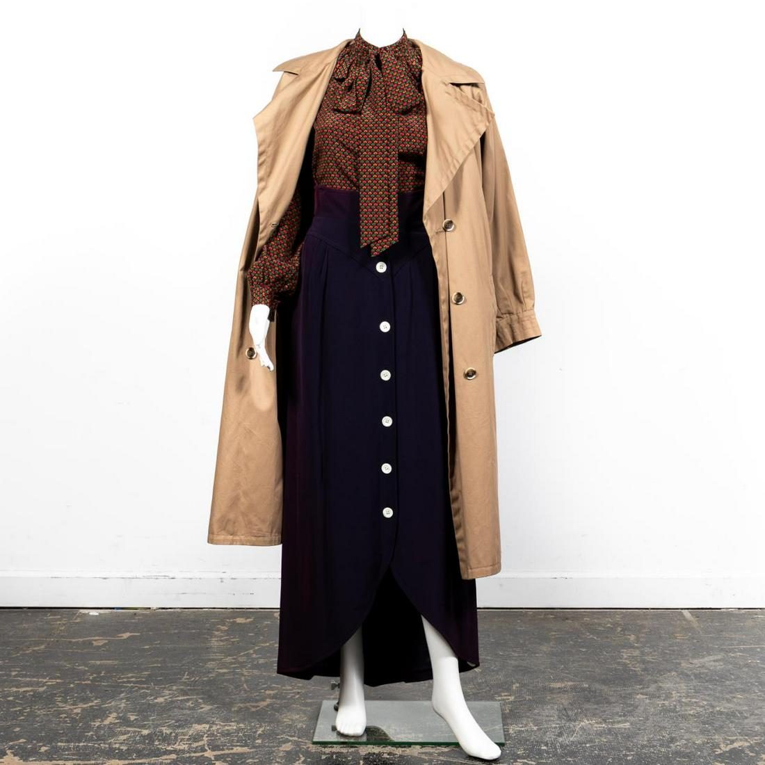 3pc Grouping, Yves St. Laurent Blouse, Skirt, Coat (1 of 10)