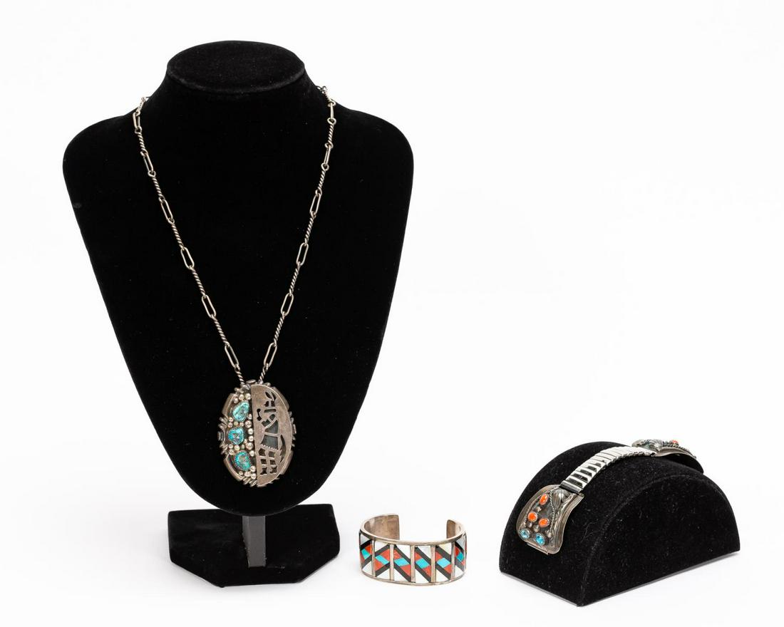 Three, Sterling Native American Jewelry Objects (1 of 11)