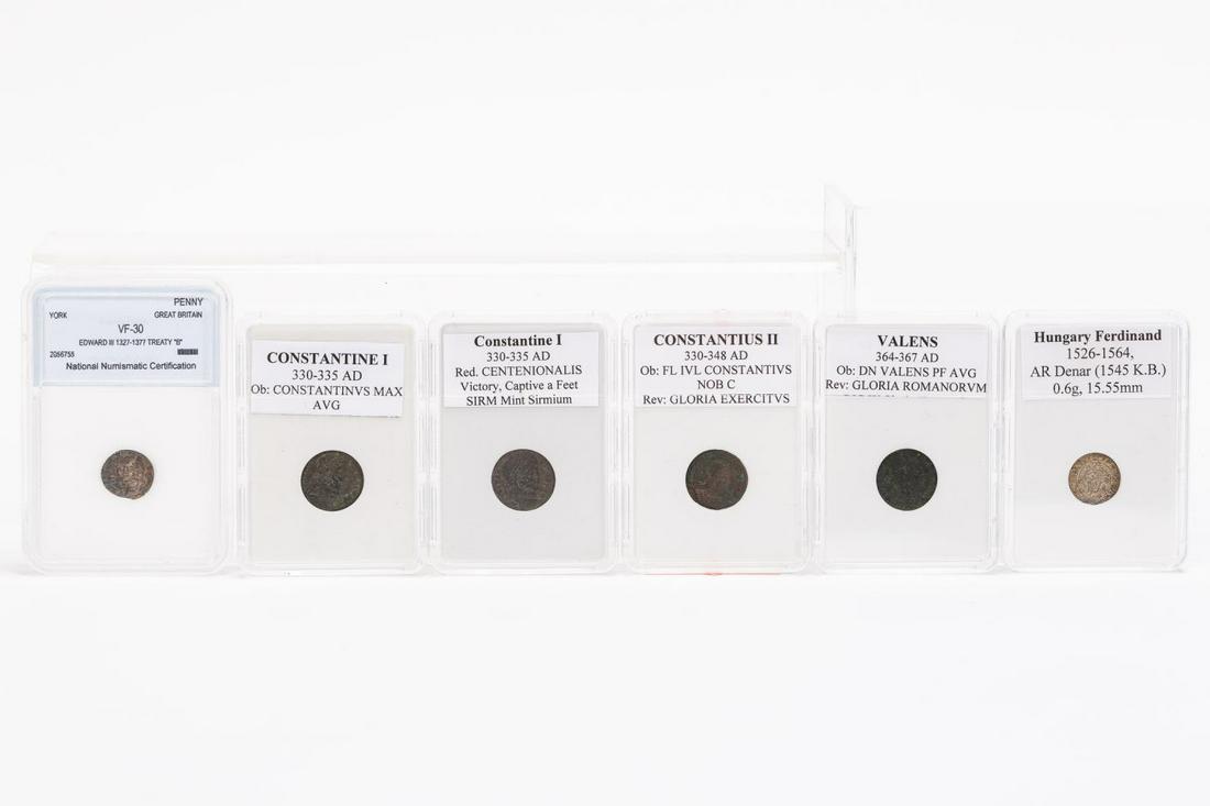 6pc Grouping Foreign and  Ancient Roman Coins (1 of 6)