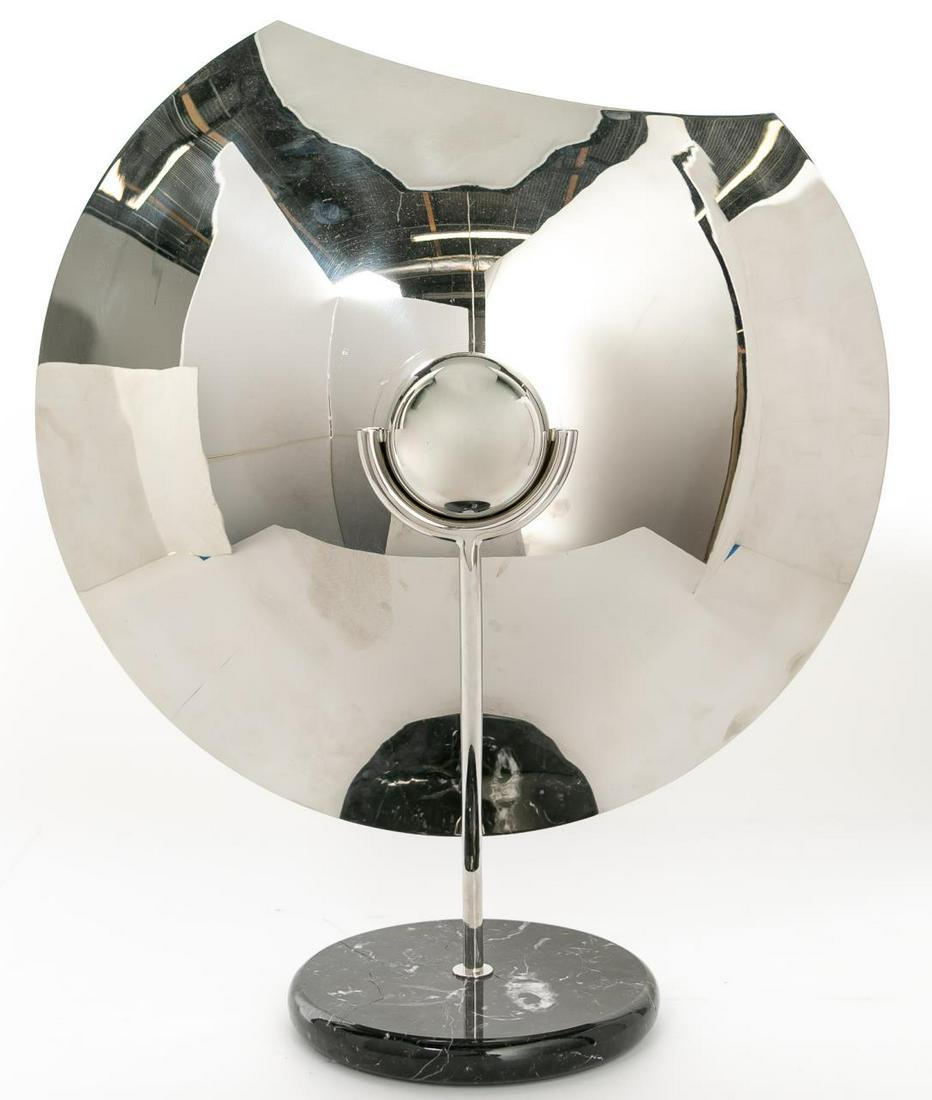 Brueton Modern Chrome "Marquise" Vase on Marble (1 of 7)