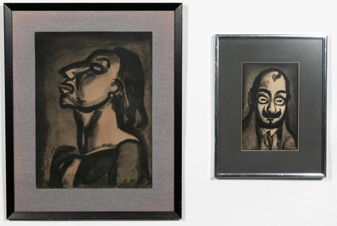 Two George Rouault Figural Aquatint Etchings (1 of 9)