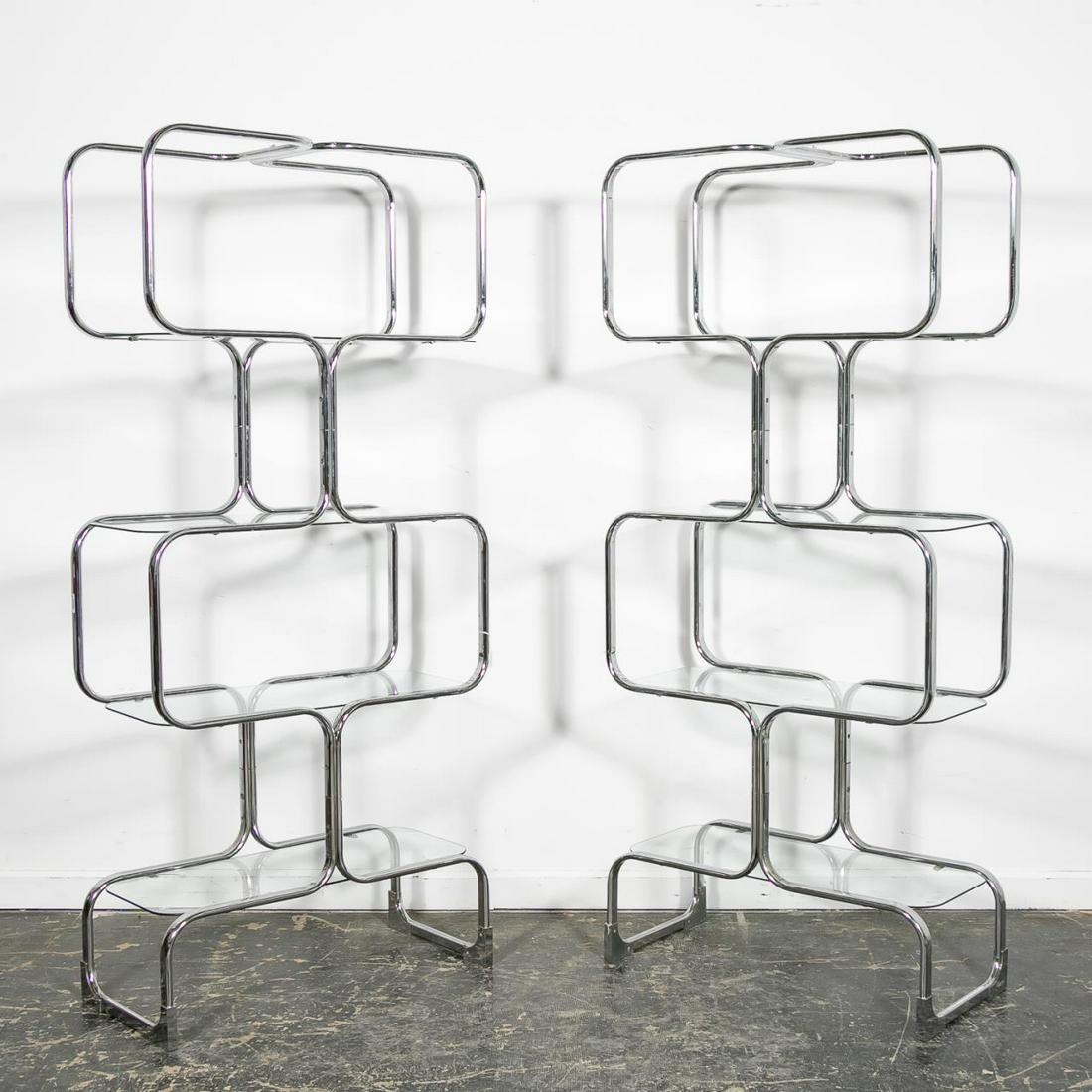 Pair, Mid-Century Modern Chrome & Glass Etageres (1 of 4)