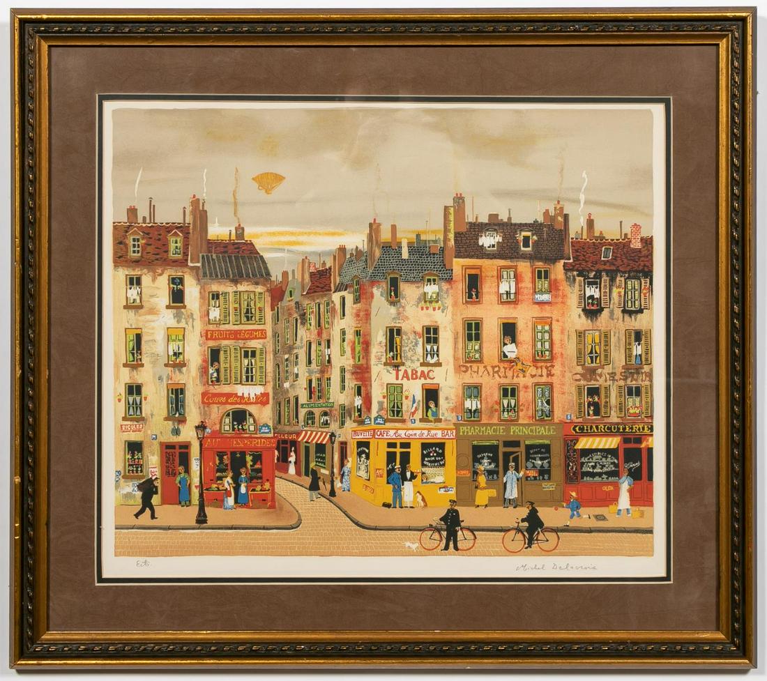 Michel Delacroix, "French Street Market" Serigraph (1 of 4)