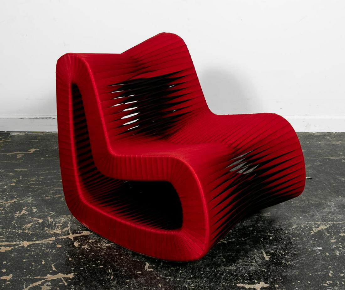Phillips Collection Red Seatbelt Rocking Chair (1 of 7)