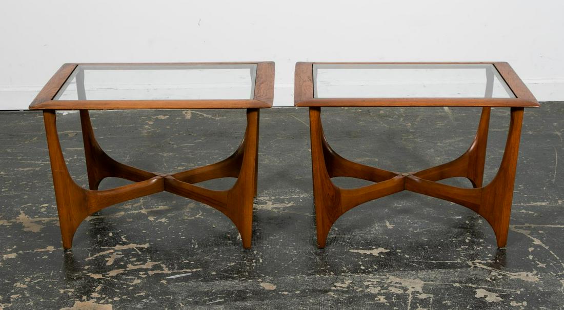 Pair, Lane Sculptural Mid Century Side Tables (1 of 5)