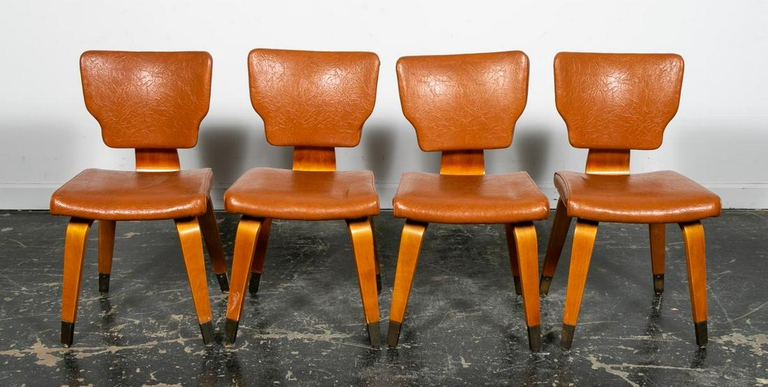Set, Four Mid Century Modern Thonet Style Chairs (1 of 4)