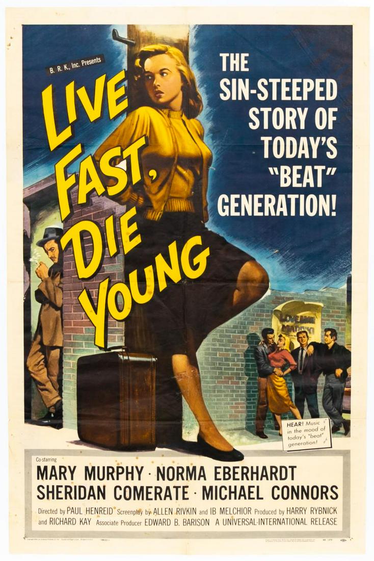 "Live Fast, Die Young" 1958 Original Movie Poster (1 of 4)