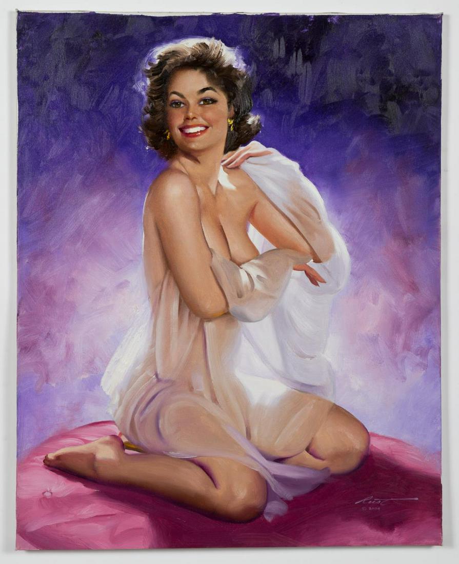Donald Rusty Rust "Bobbi" Pinup Oil Painting (1 of 4)