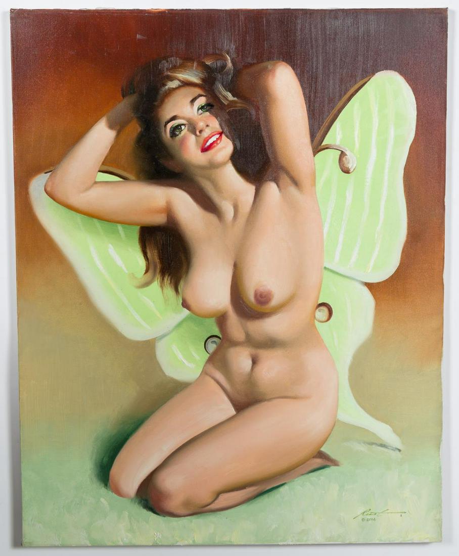 Donald Rusty Rust "Luna" Pinup Oil Painting (1 of 4)