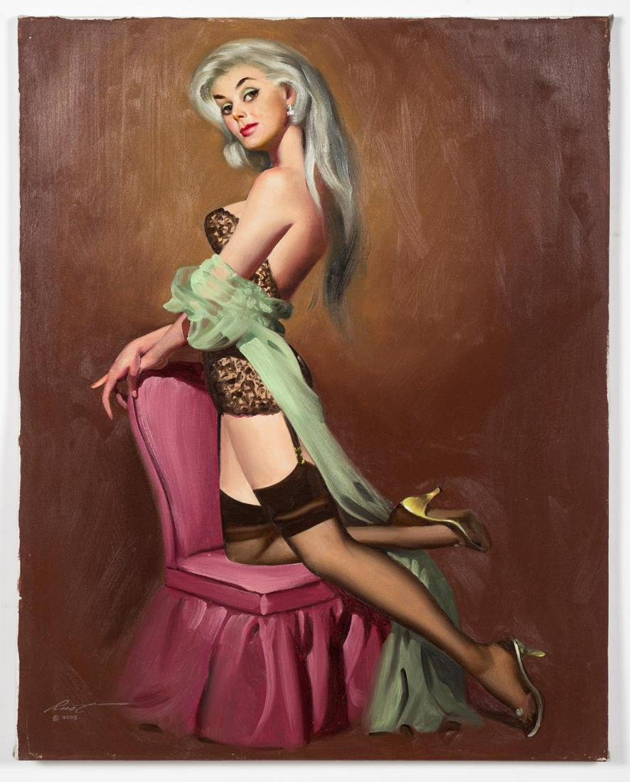 Donald Rusty Rust "Latricia" Pinup Oil Painting (1 of 4)